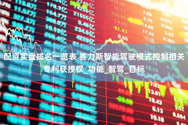 配资实盘排名一览表 赛力斯智能驾驶模式控制相关专利获授权_功能_智驾_目标